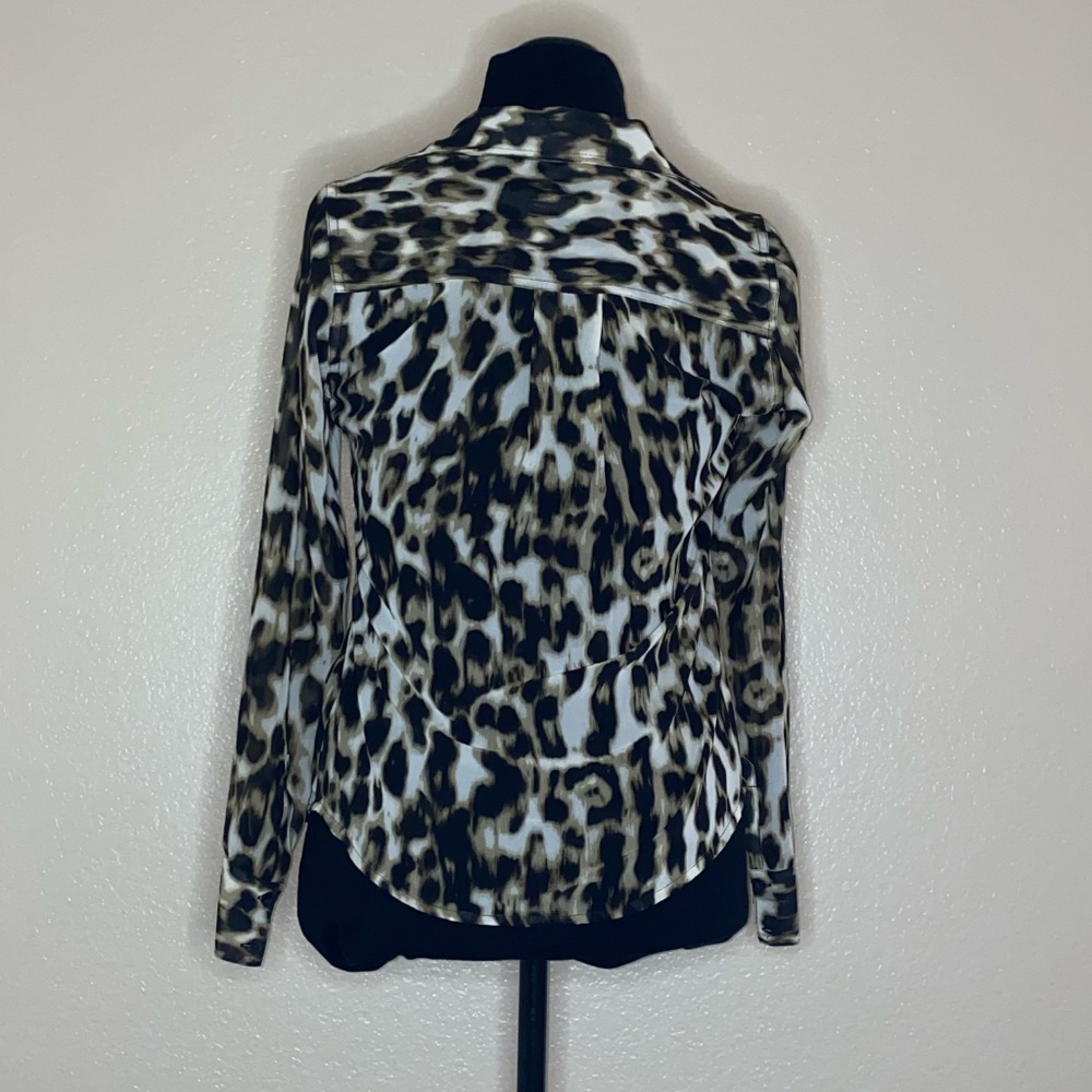 Guess Leopard Print Button Up Chiffon Long Sleeve… - image 3